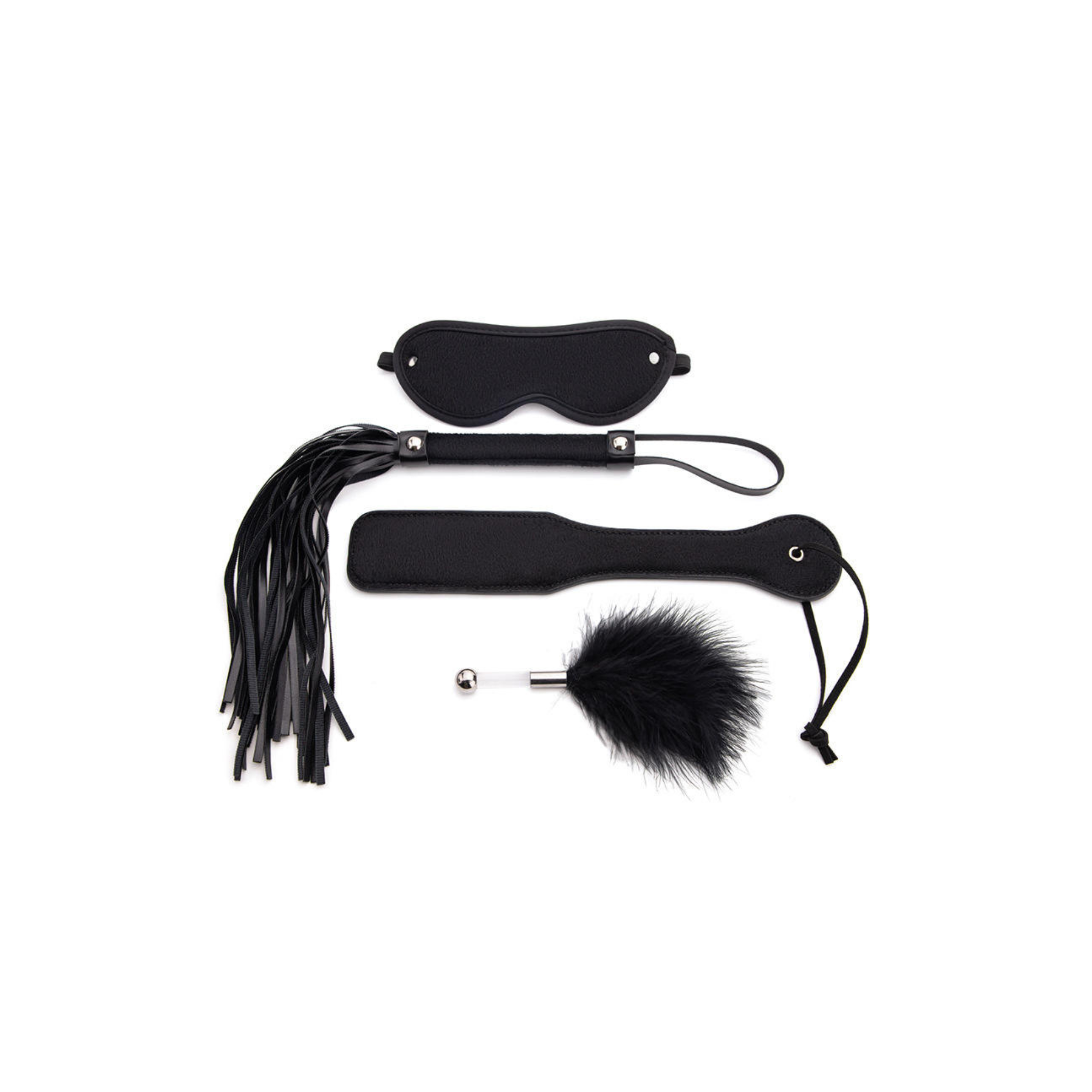 Kit BDSM Drake - Masque, Fouet, Paddle & Plume - Discret, Élégant & Sensuel