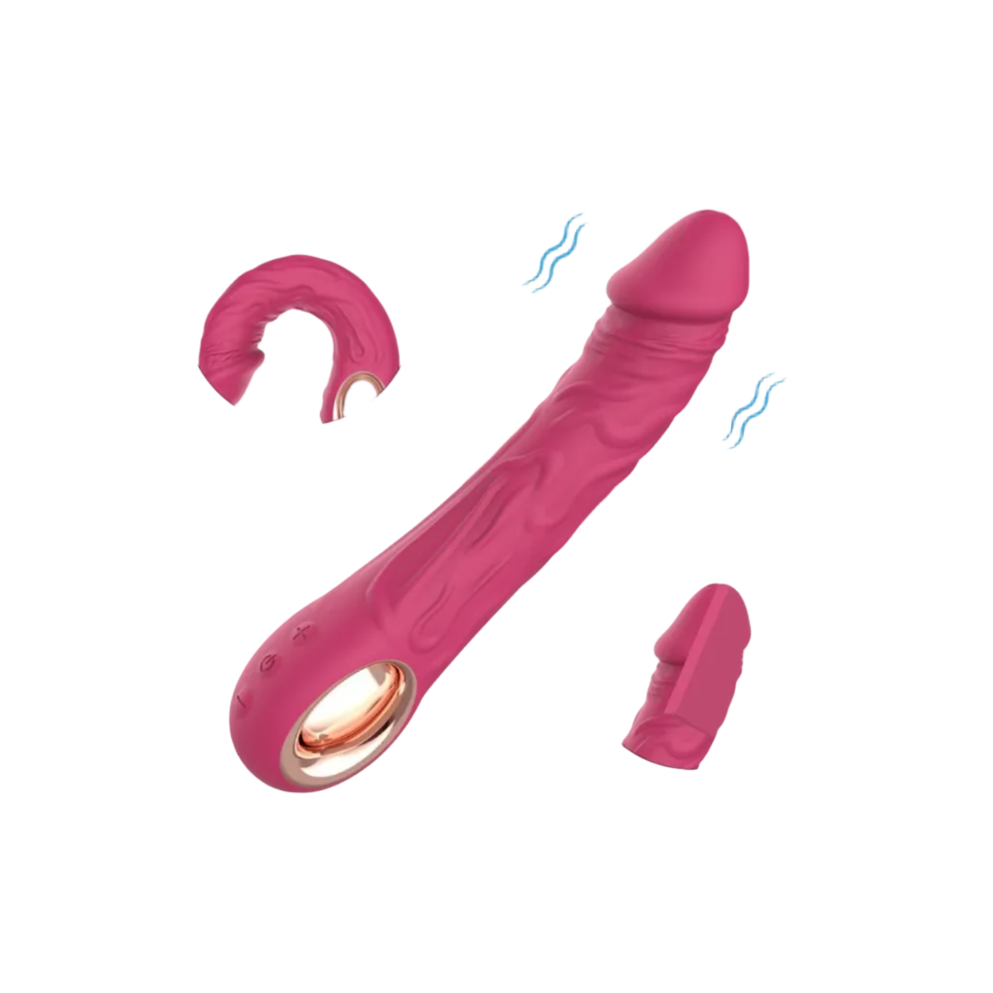 Vibromasseur Réaliste Elvira - 10 Modes de Vibration, Point G, Silicone Doux & Étanche