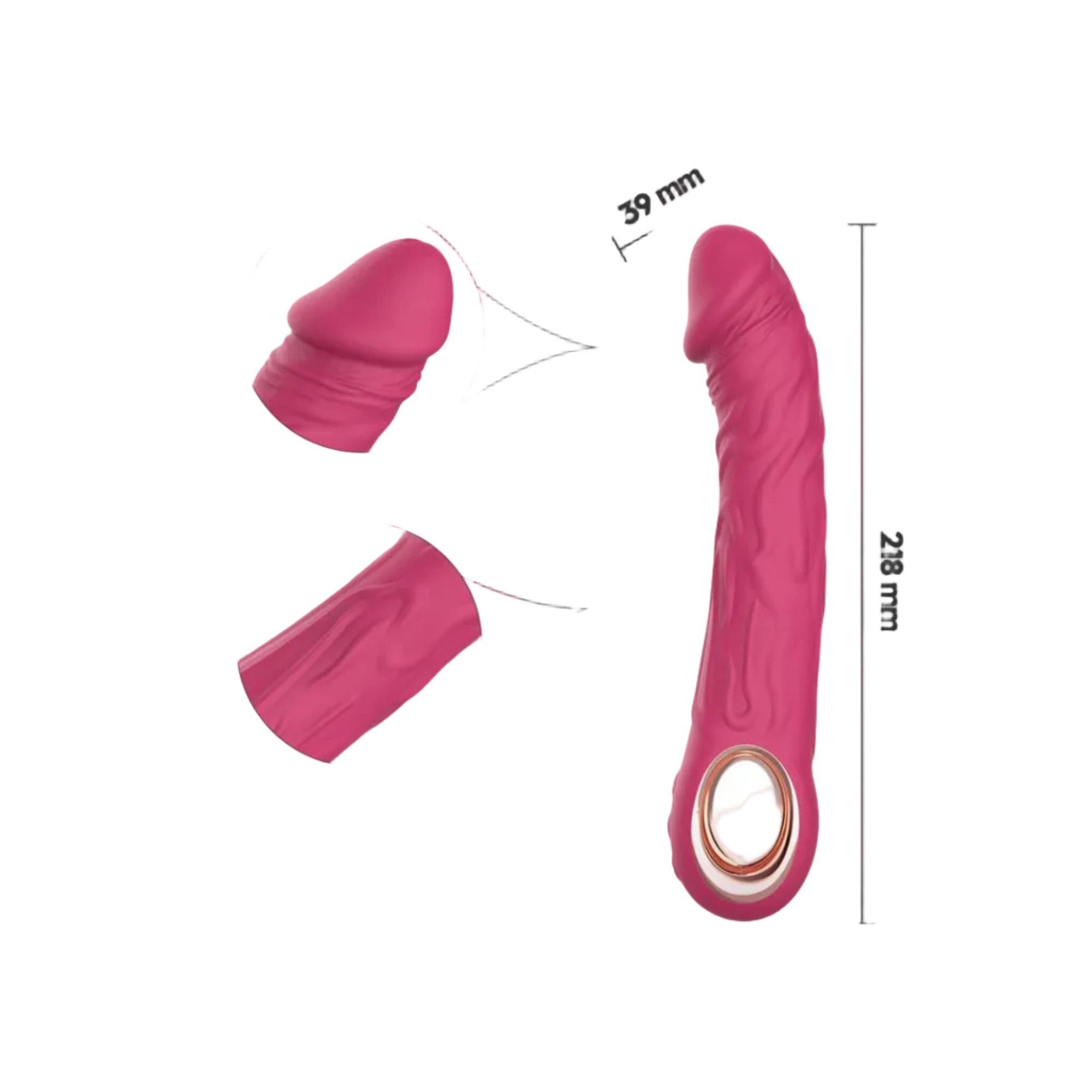 Vibromasseur Réaliste Elvira - 10 Modes de Vibration, Point G, Silicone Doux & Étanche