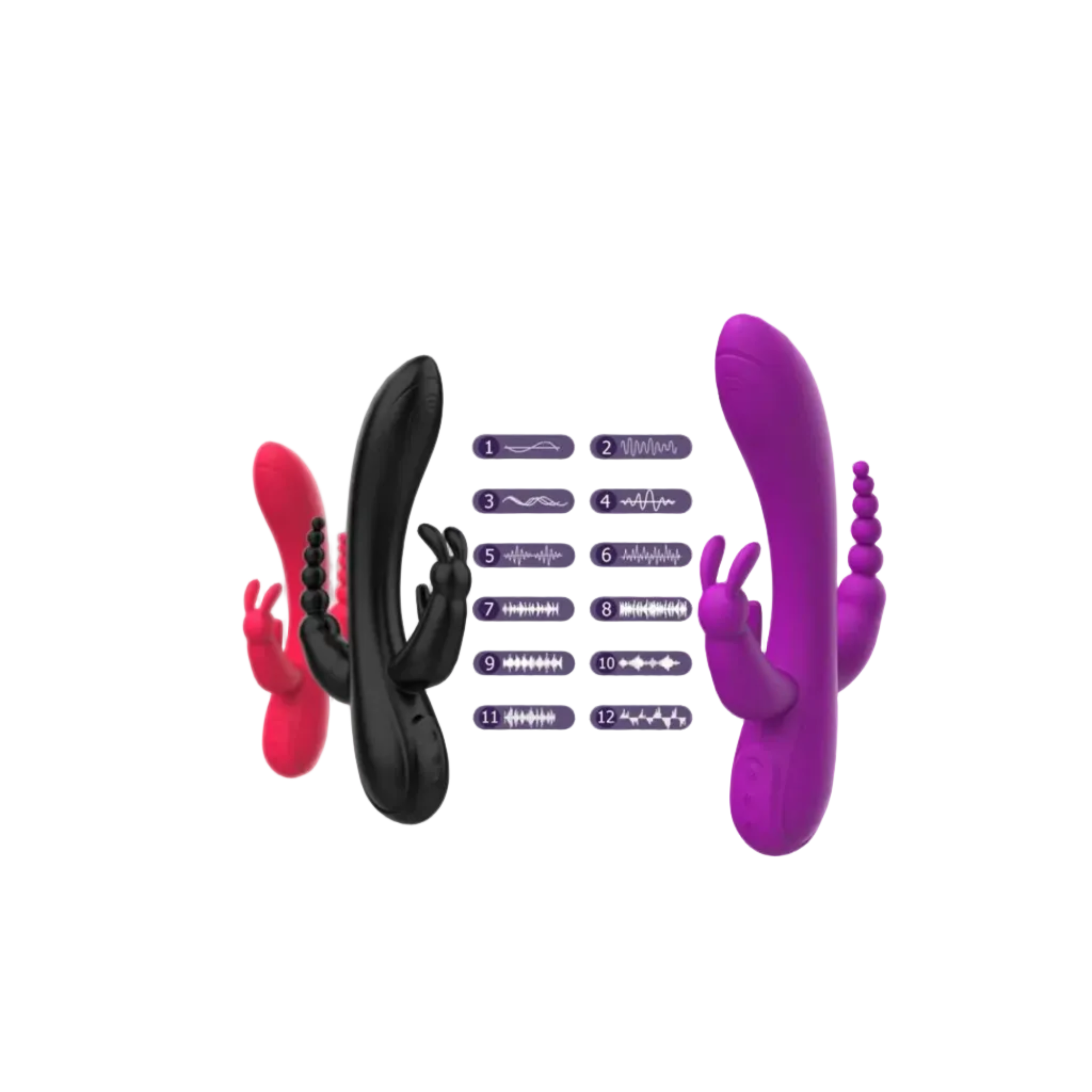 Stimulateur Rabbit Vibrant Luna - Double Stimulation, 12 Modes, Rechargeable USB