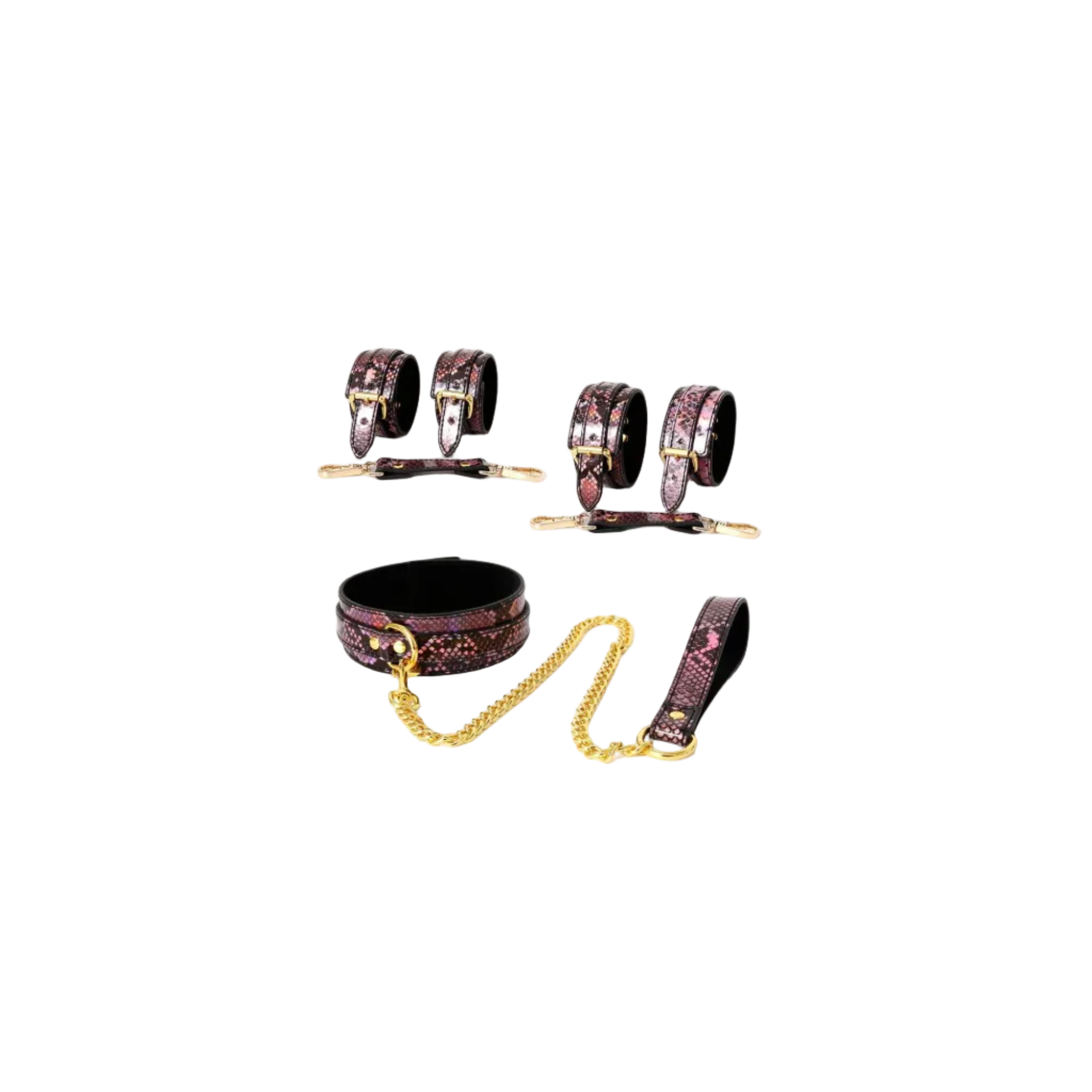 Kit de Bondage Sienna - Collier & Menottes Ajustables, Confortable & Élégant