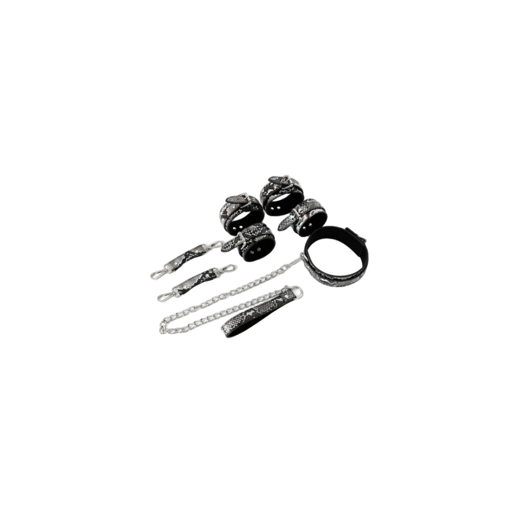 Kit de Bondage Sienna - Collier & Menottes Ajustables, Confortable & Élégant