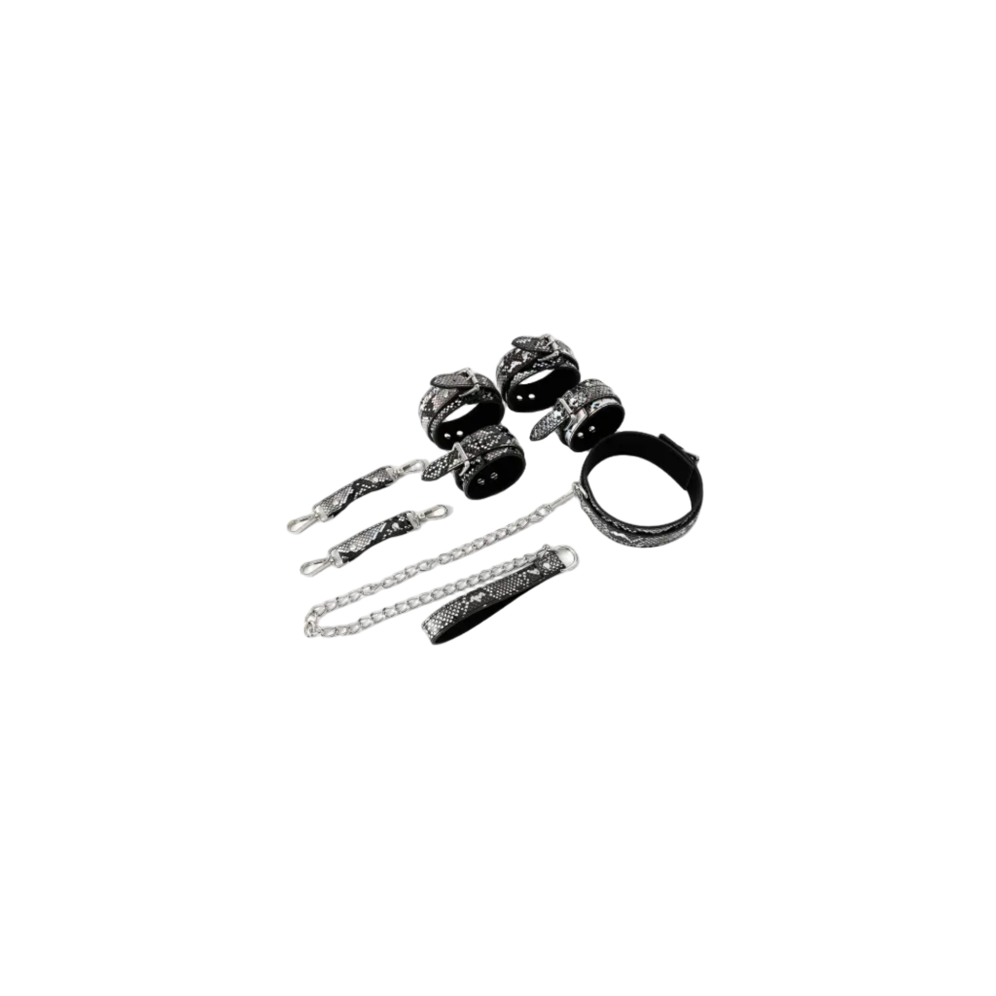 Kit de Bondage Sienna - Collier & Menottes Ajustables, Confortable & Élégant